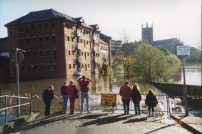 River Severn flooding the road